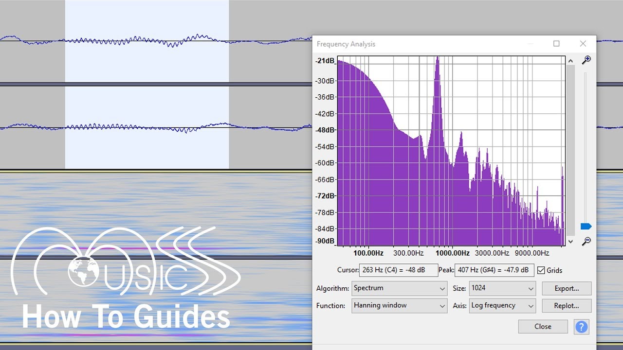How To Use the Analyse Plot Spectrum Tool in Audacity | MUSICS How To Guides