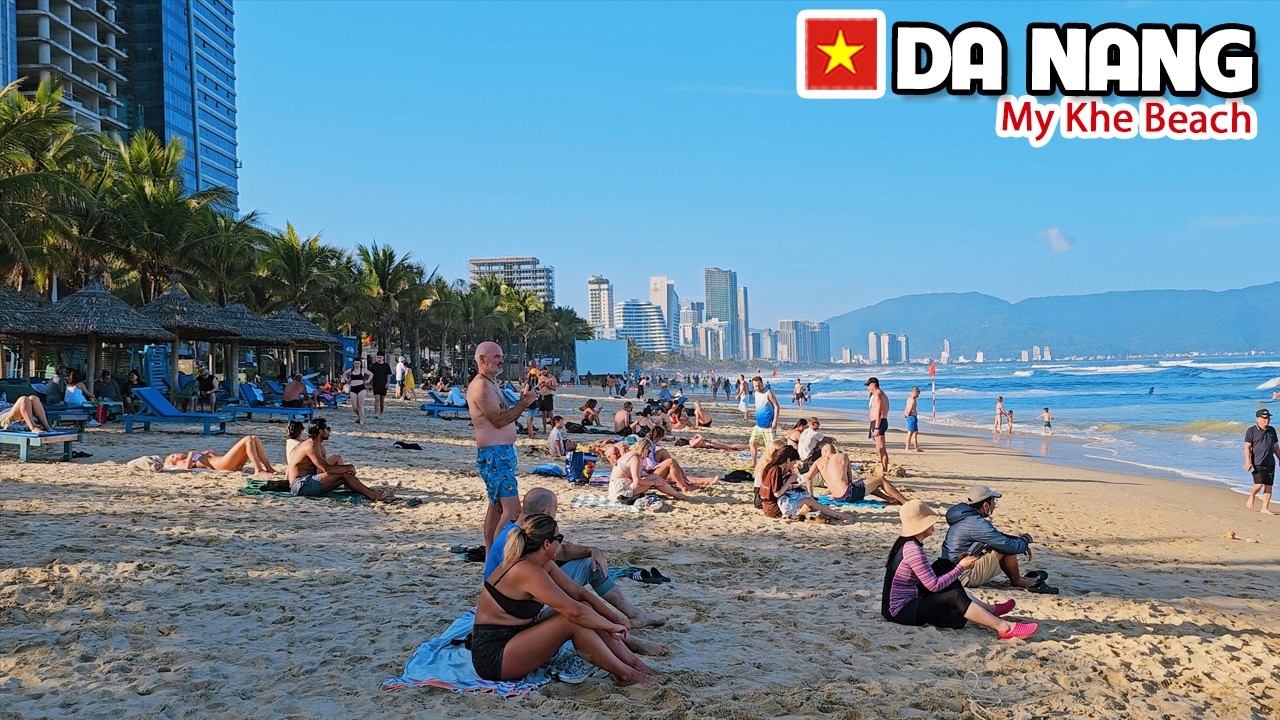 DA NANG VIETNAM 2026 - Beautiful My Khe Beach on Perfect Sunny Day Walking Tour
