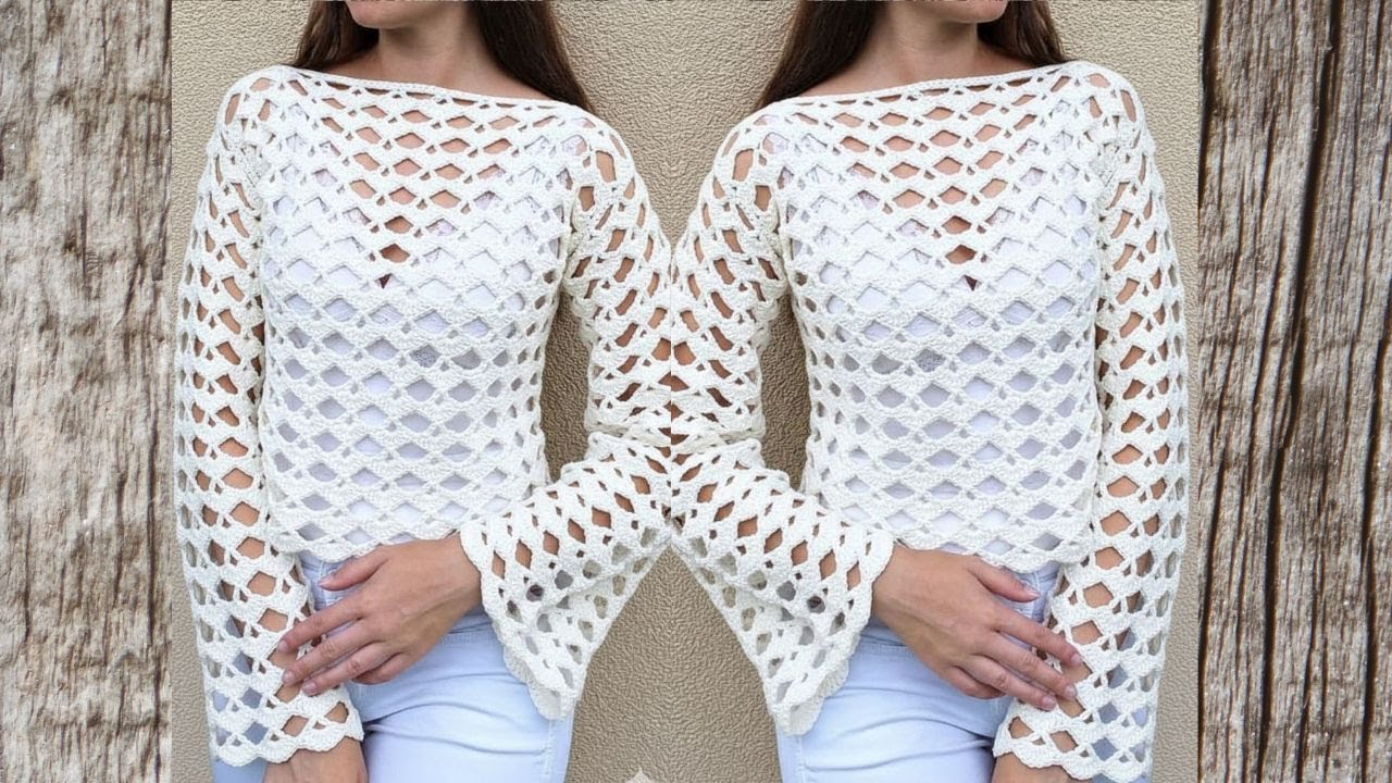 LOOK at This Cute and Easy Crochet Stitch: Beautiful Crochet sweater  Pattern for Beginners❤️❤️❤️❤️