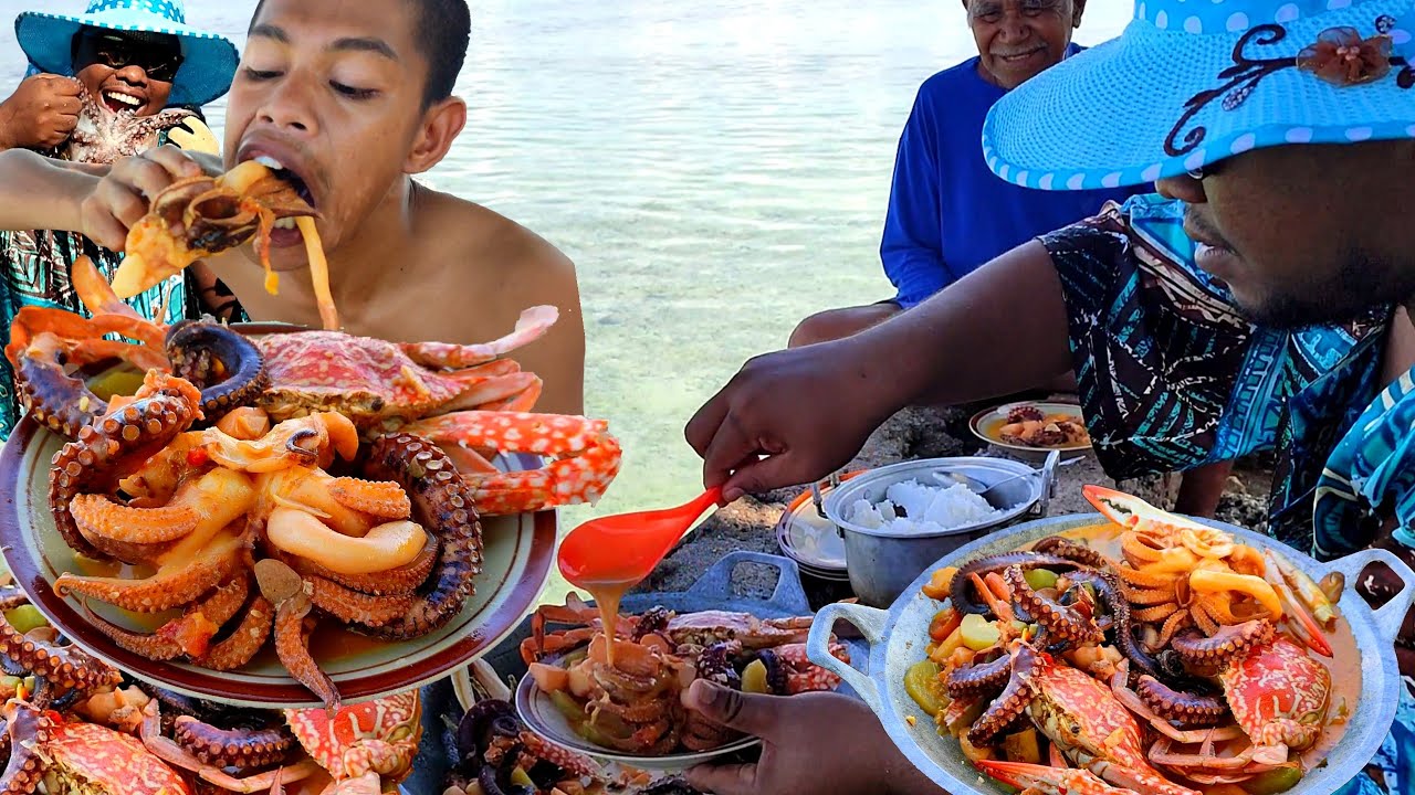 Enaknya hidup di desa dekat laut seafood mewah kerang, kepiting, gurita tinggal cari di laut