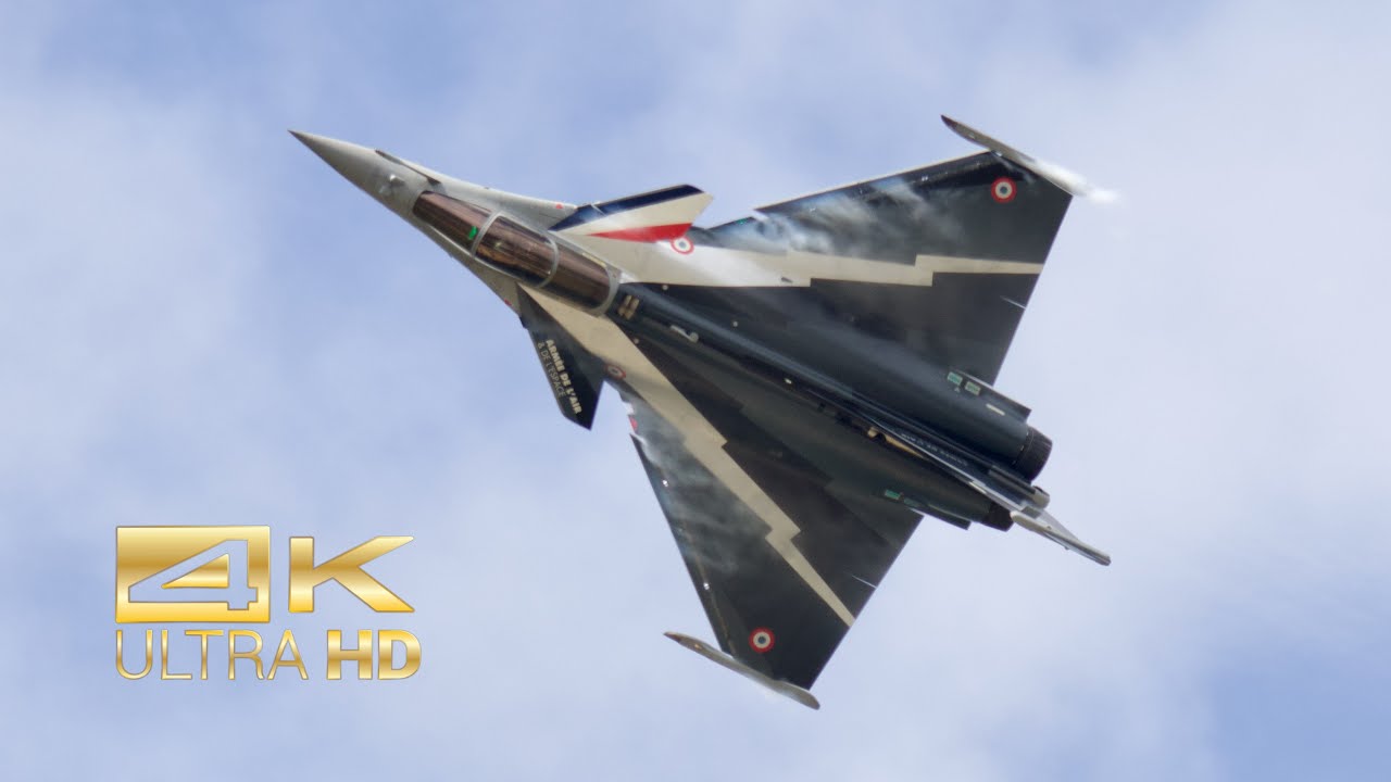 (4K) Dassault Rafale C from French Air Force 4-IR flying Display at RAF Fairford RIAT 2023 Airshow