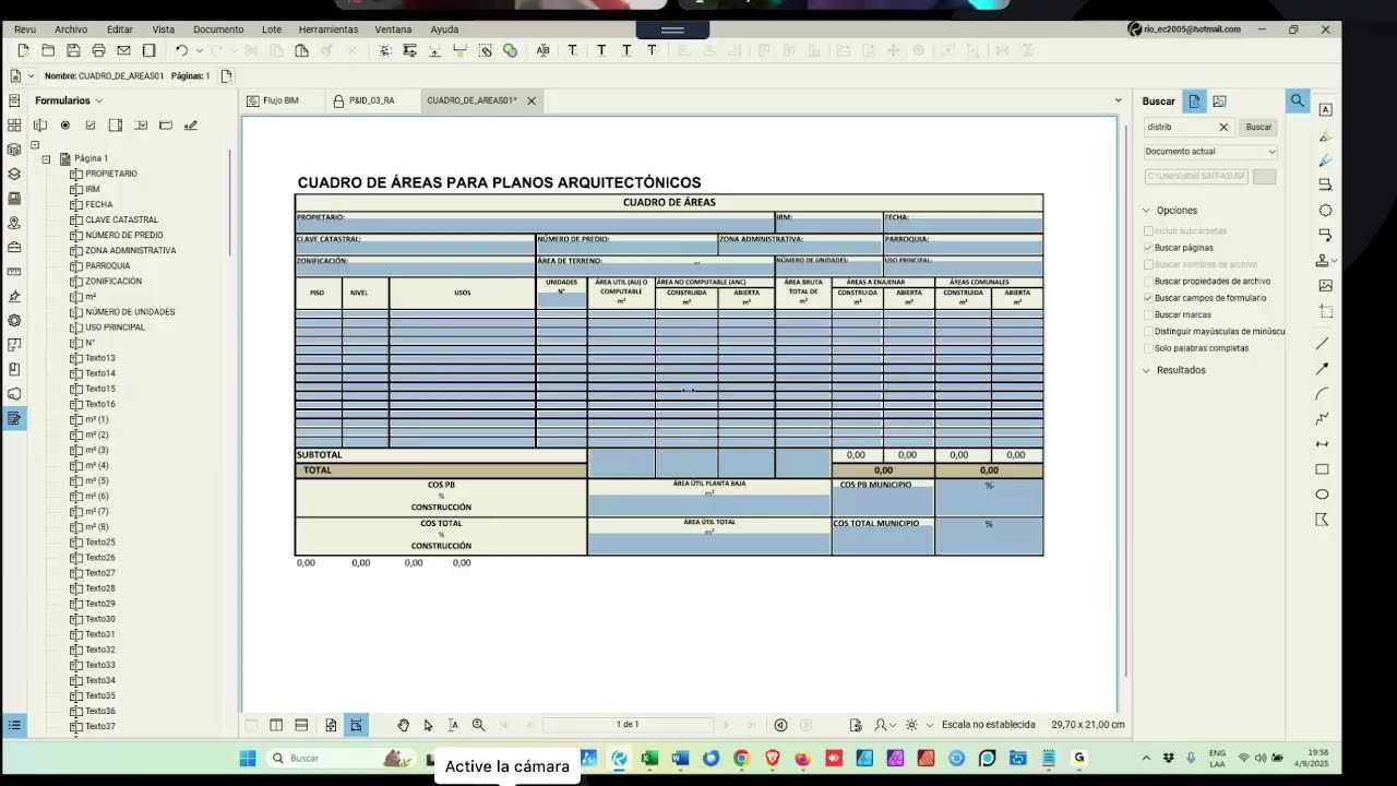 Implementación BIM con bluebeam