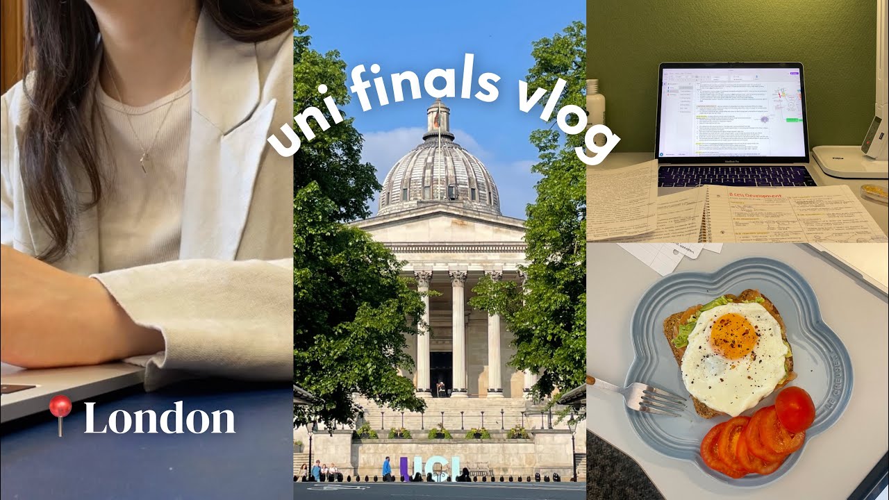 FINALS study vlog🙇🏻‍♀️ London uni, library days, last exam hall, done with uni !!