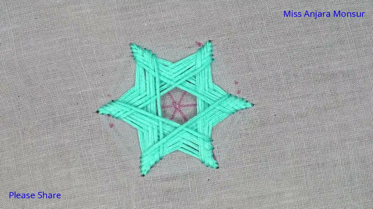 Norwich Stitch Tutorial Part-3, Star Norwich Stitch for Dress Decoration, Embroidery New Stitch