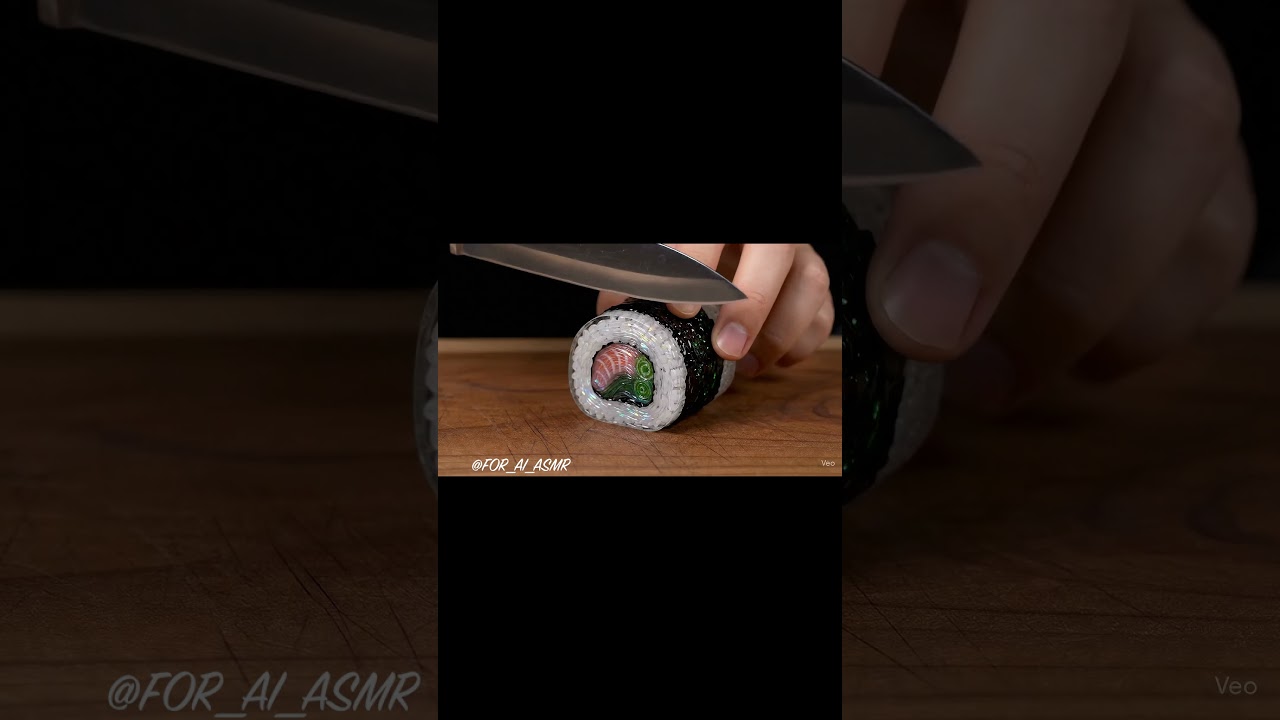 AI Glass Food Cutting ASMR |Relax and Unwind with Soothing Sounds of Glass Cutting#asmr #SushiRoll