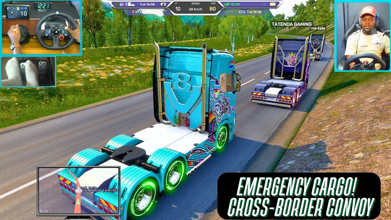 Срочная доставка грузов через границу! | Scania S Convoy Rush в ETS2 с Logitech G29