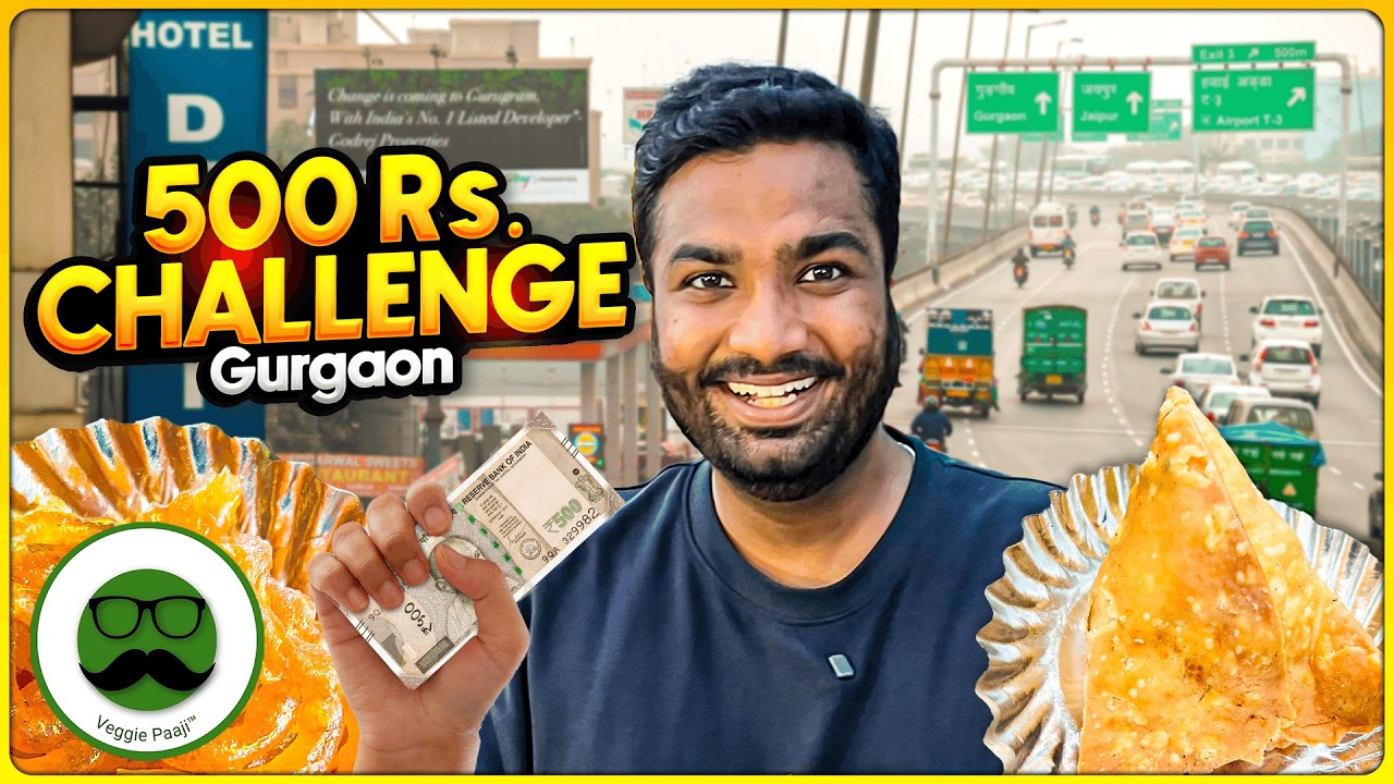 Rs 500 Gurgaon Street Food Challenge |  Vyapar Kendra Sushant Lok | Veggie Paaji