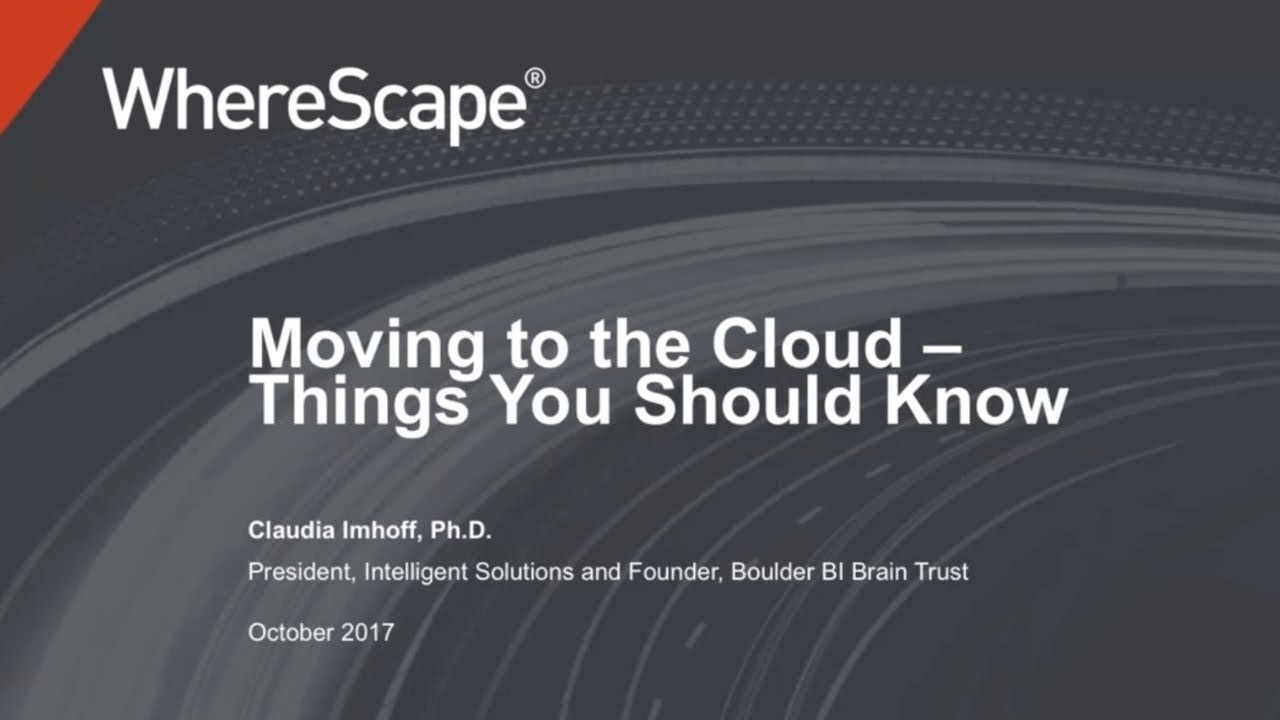 Webcast - Moving Your Data Infrastructure to the Cloud with WhereScape