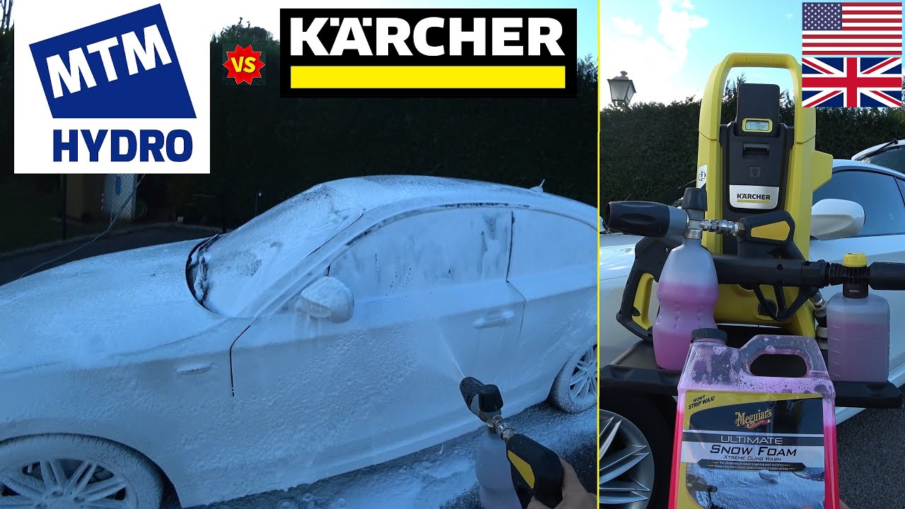Battle 🔫 KARCHER original FOAM CANNON vs MTM Hydro PF22 professional 🔋 K2 BATTERY Pressure washer