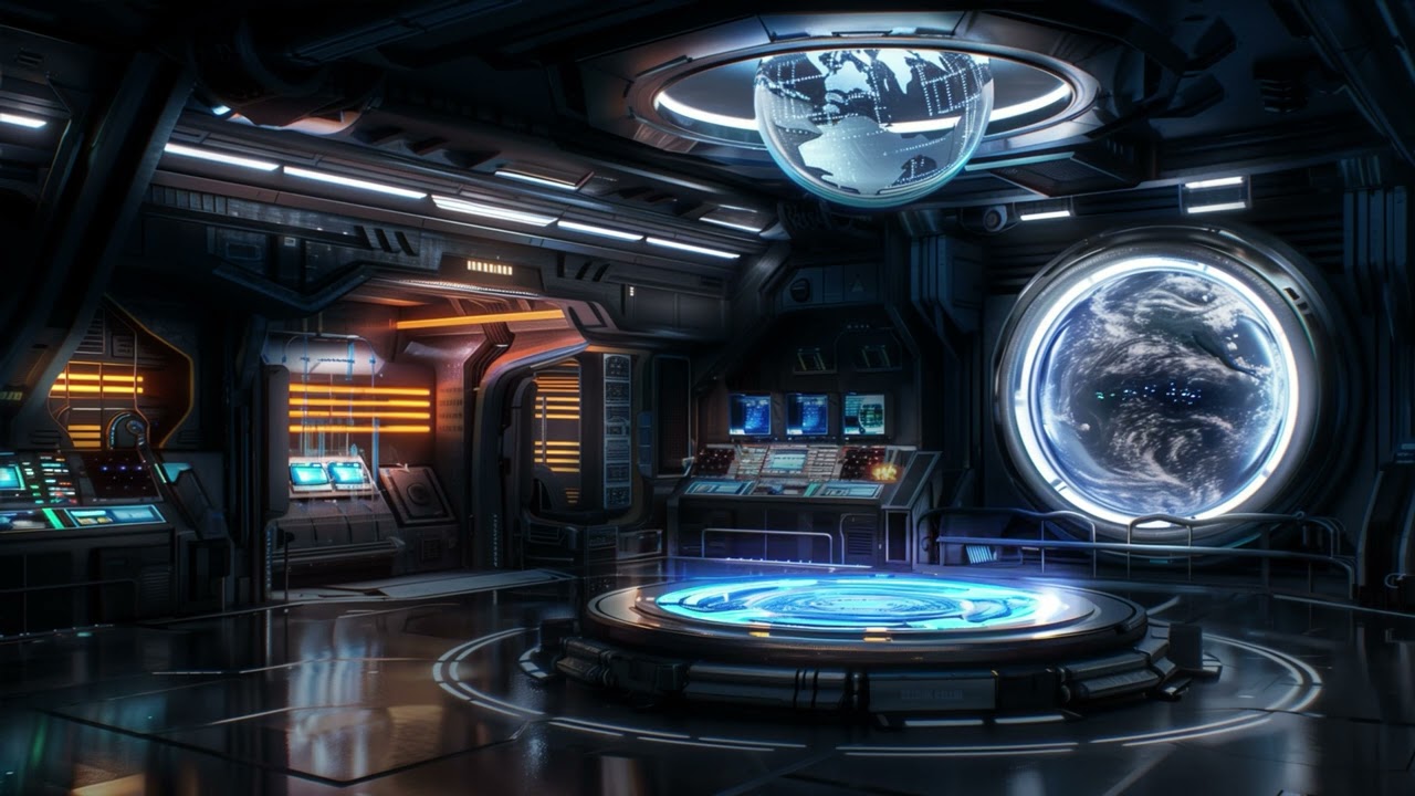 Space Battleship SIA Navigation Deck. Sci-Fi Ambiance for Sleep, Study, Relaxation