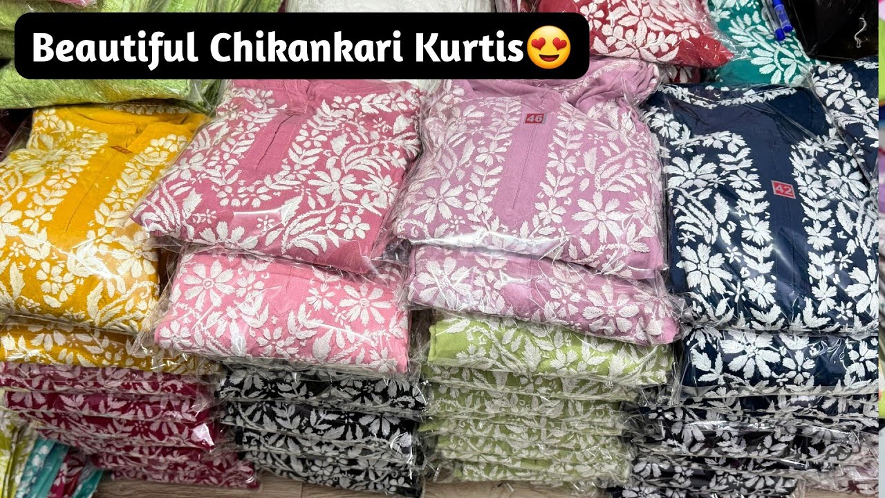 SUPPER LUCKNOWI CHIKANKARI KURTIS COLLECTION AND BEST PRICE WHOLESALER 