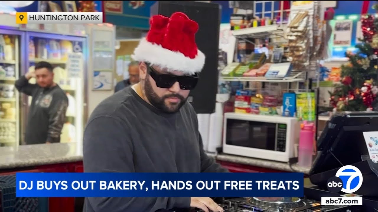 DJ Deorro brings holiday cheer to Huntington Park with a surprise bakery takeover
