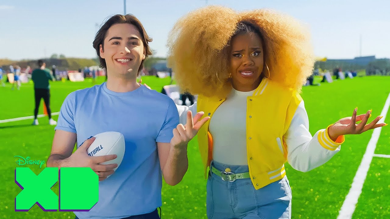Descendants: The Rise of Red Stars Dara & Joshua Try NFL Flag Football |FOR THE WIN | @disneychannel