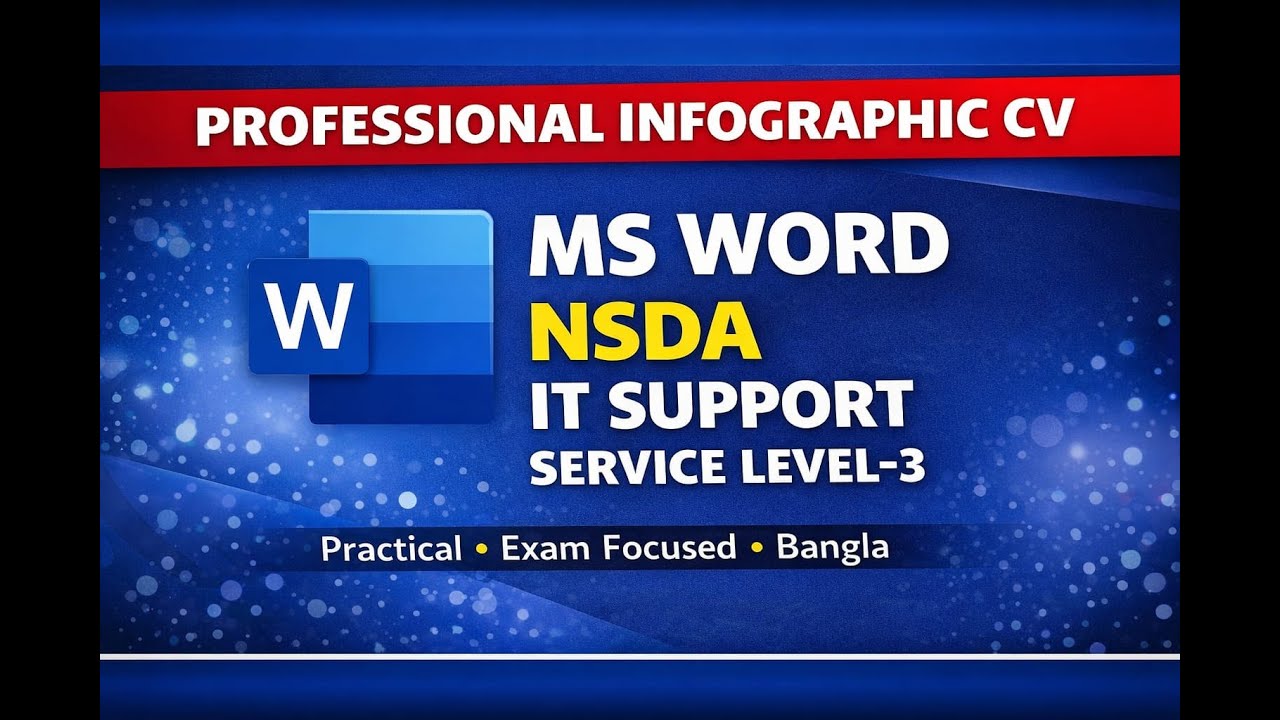 “NSDA IT Support Level-3: Professional Infographic CV in MS Word (Step by Step)”