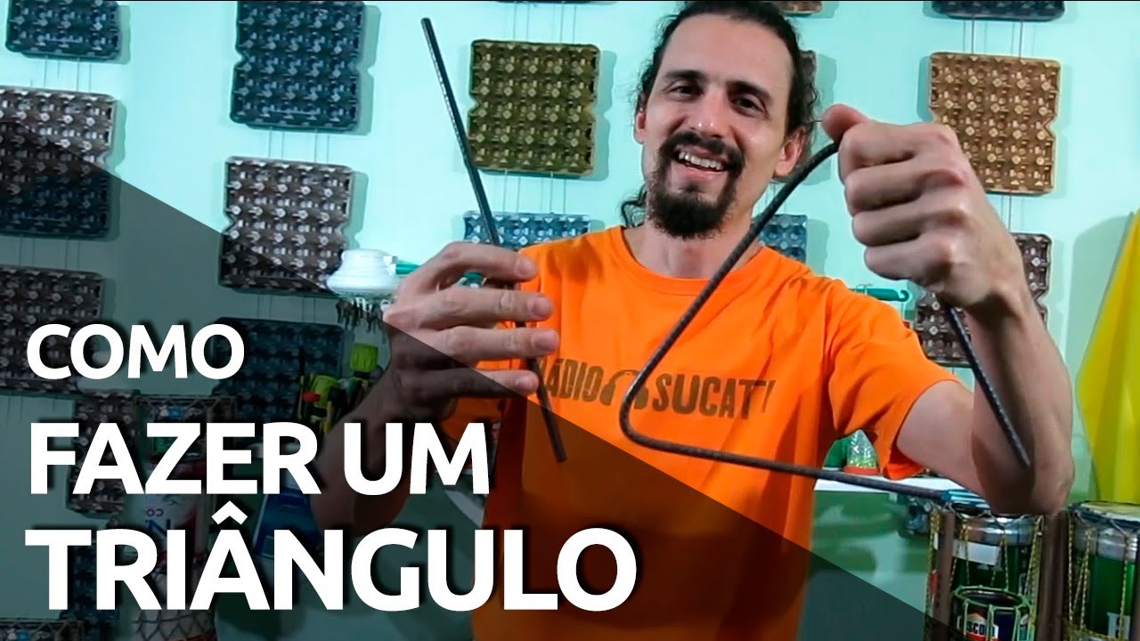 Como fazer um triângulo de percussão com sucata