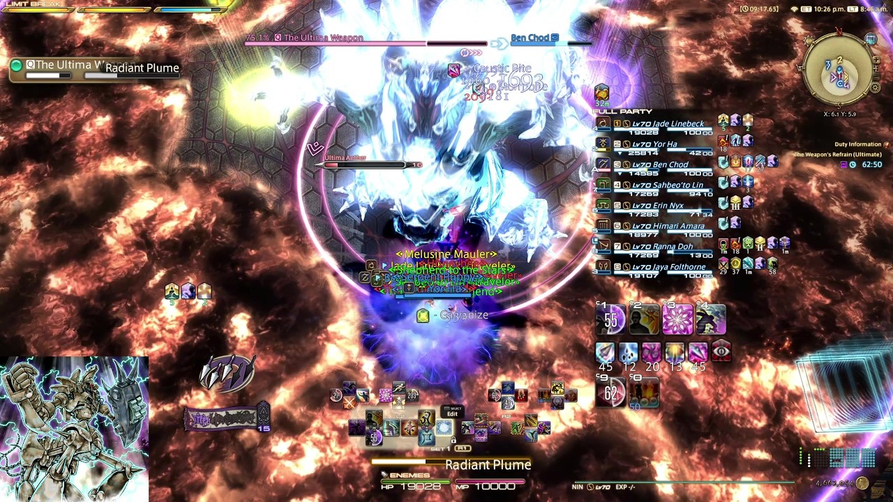 FFXIV The Weapon's Refrain (Ultimate) UWU First Clear - Ninja (NIN) MELEE DPS POV (No Commentary)
