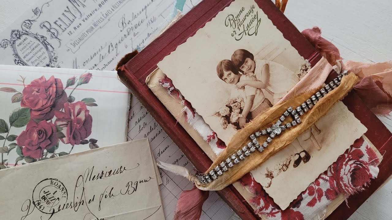 Журнал Ruby Red Junk Journal пролистывается &mdash; Graphics Fairy DT
