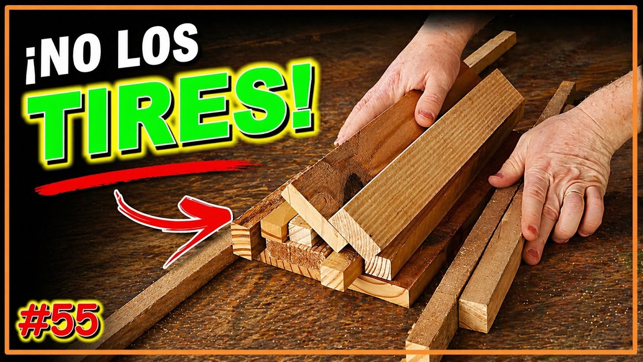 LOS RETAZOS DE MADERA QUEDAN INCREÍBLES EN ESTA IDEA (VIDEO #55) #carpinteria #ideasconmadera