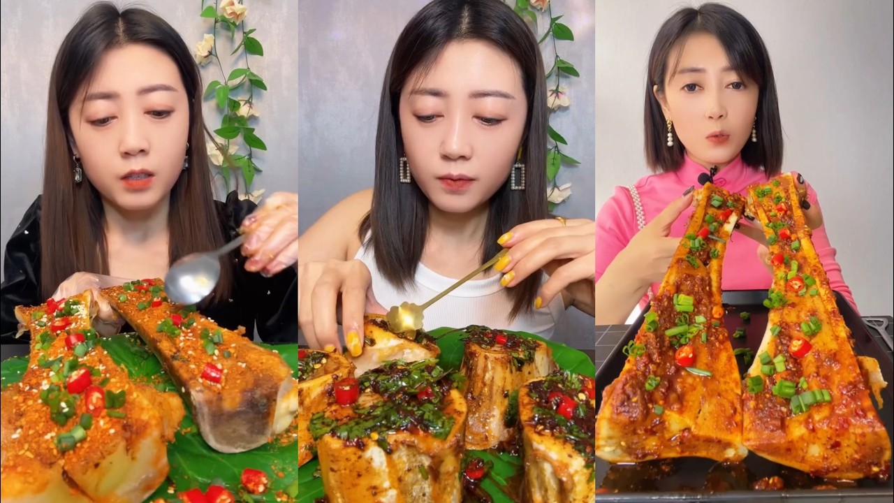 asmr super fatty spicy bone marrow mukbang - thánh ăn tủy xương siêu cay - mukbang eating show #837