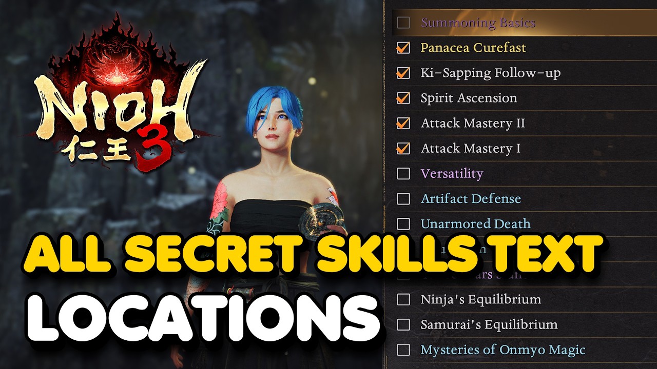 Nioh 3 - All Secret Skills Text Locations