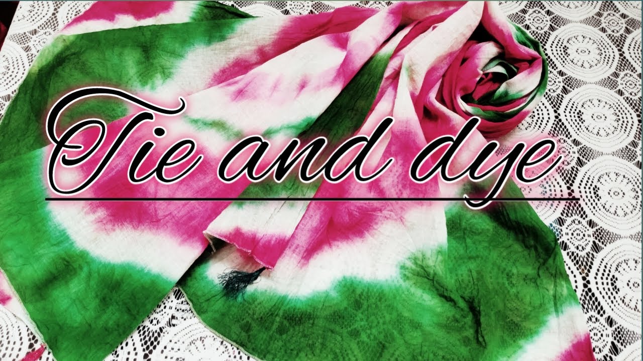 tiy and dye design/  tie and dye dupatta/ tie and dye at home...