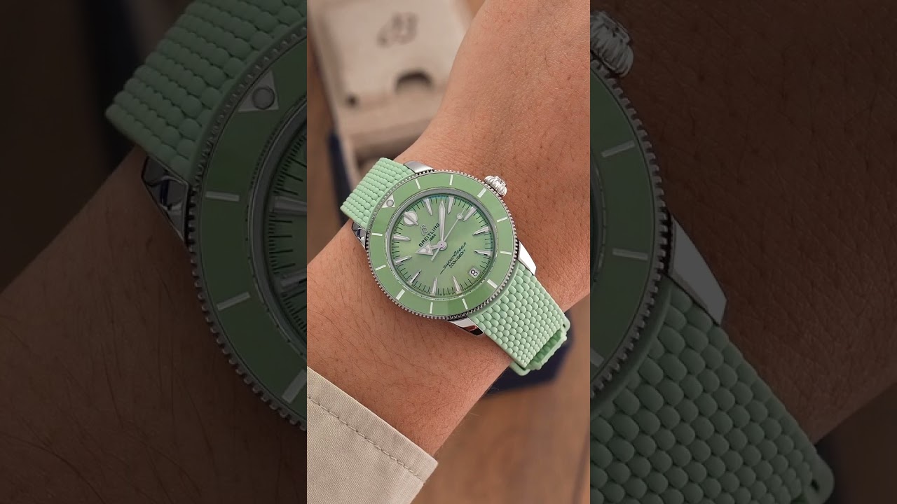 Breitling Superocean Heritage Automatic 36mm Unisex Watch Green Rubber