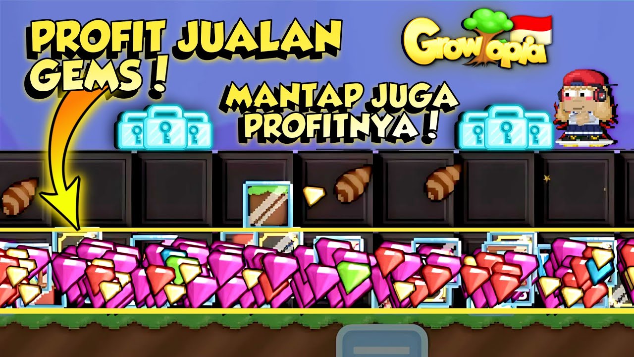 CARA PROFIT DARI JUALAN GEMS!! | GROWTOPIA INDONESIA🇮🇩