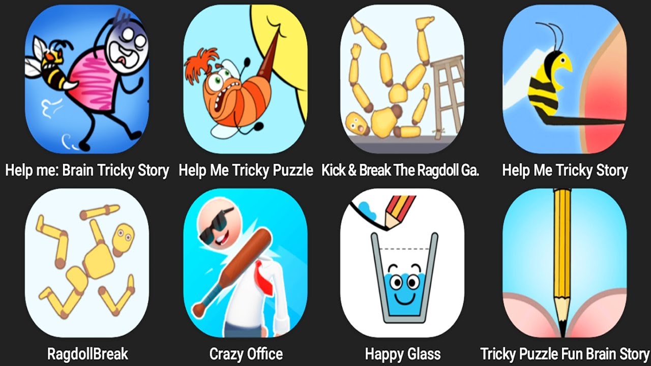 Help Me Brain Tricky Story,Help Me Tricky Puzzle,Kick & Break The Ragdoll Games,Ragdoll Break