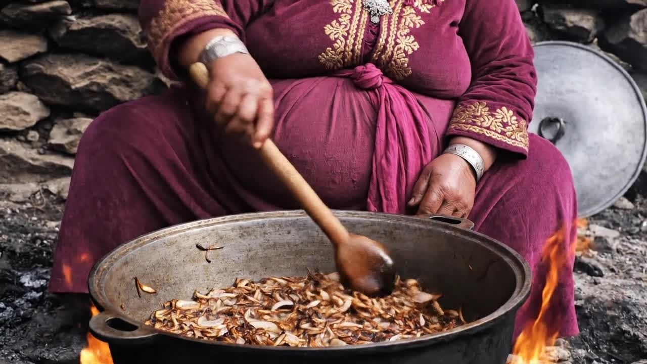 Difficult survival in an Afghan village | Kabuli Pulao Stew, Traditional Recipe