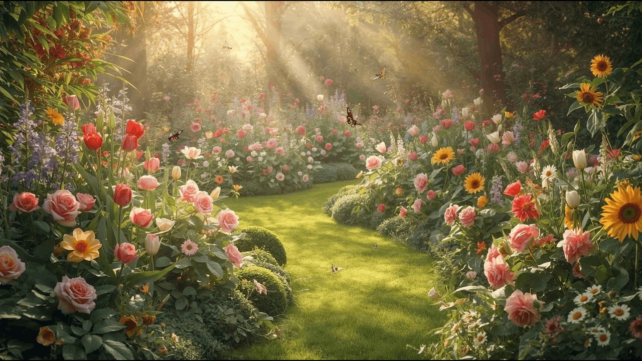 Peaceful Spring Garden Morning | Calm Sounds for Study and Relaxation