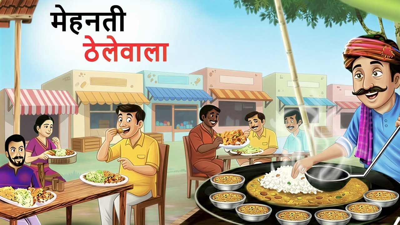मेहनती ठेलेवाला | MEHNATI THELLE WALA | MORAL STORY IN HINDI | KAHANI