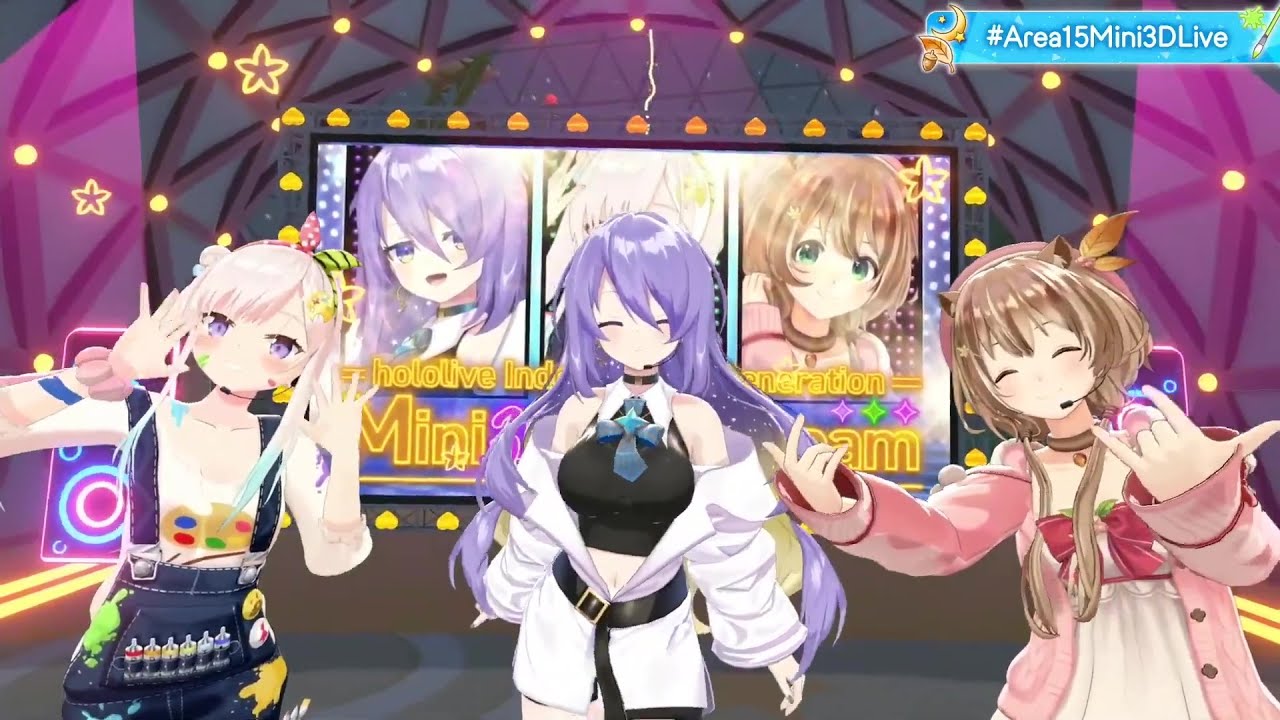 Moona, Risu & Iofi (Area 15) Sing id:entity - hololive Indonesia 【holoID Area15 Mini 3DLIVE】