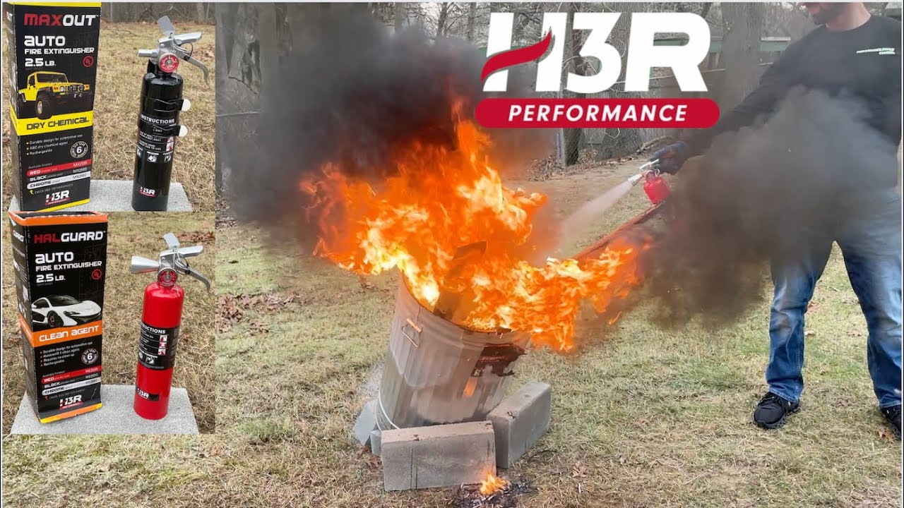 Тест огнетушителя H3R Performance HalGuard
