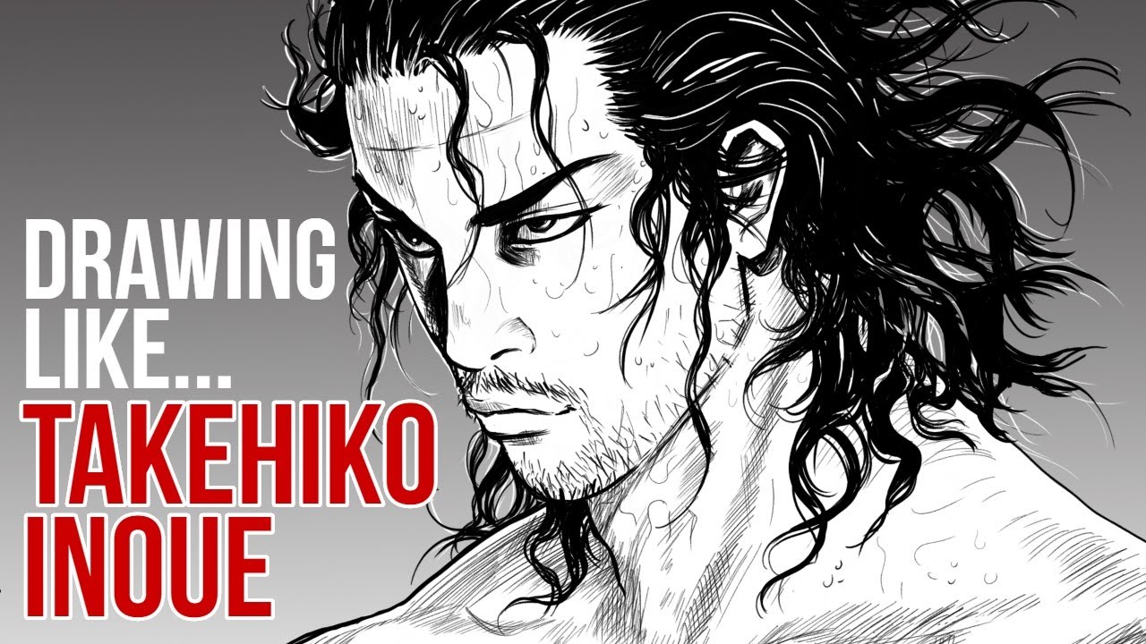 Drawing Miyamoto MUSASHI (Vagabond) like TAKEHIKO INOUE ~ Digital Art