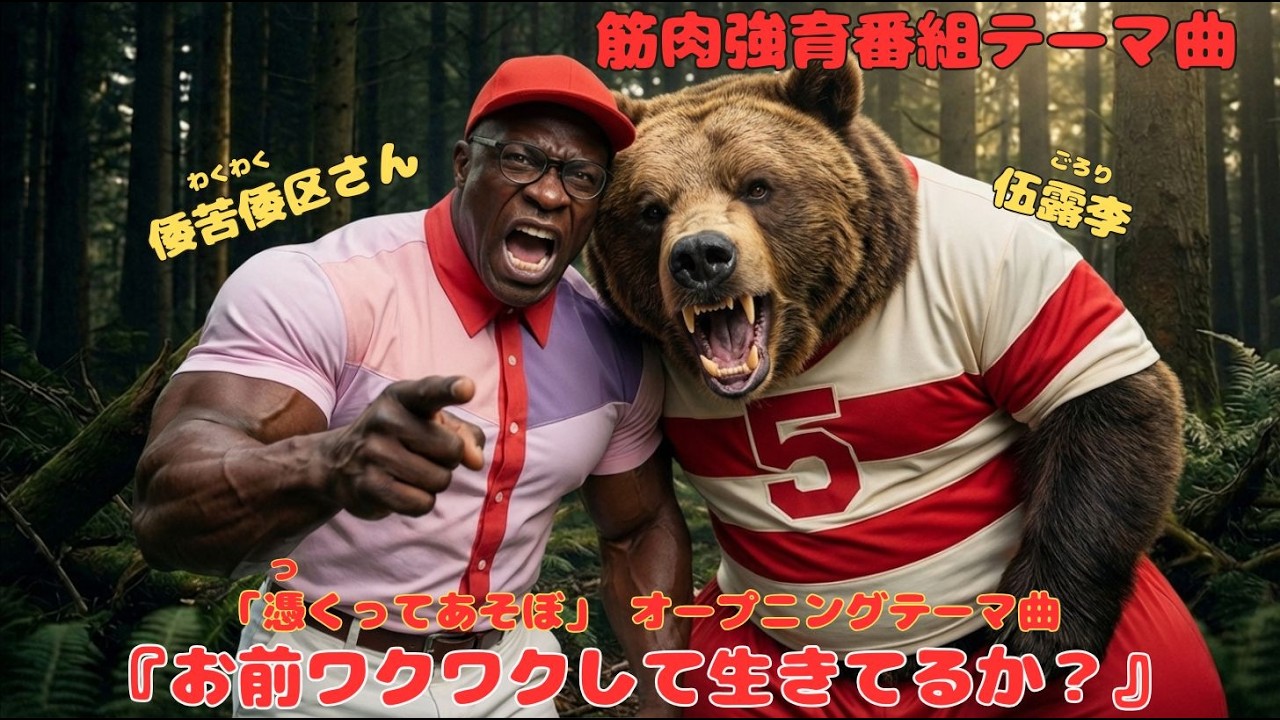筋肉教育番組テーマ曲 憑くってあそぼオープニング　『お前ワクワクして生きてるか？』
