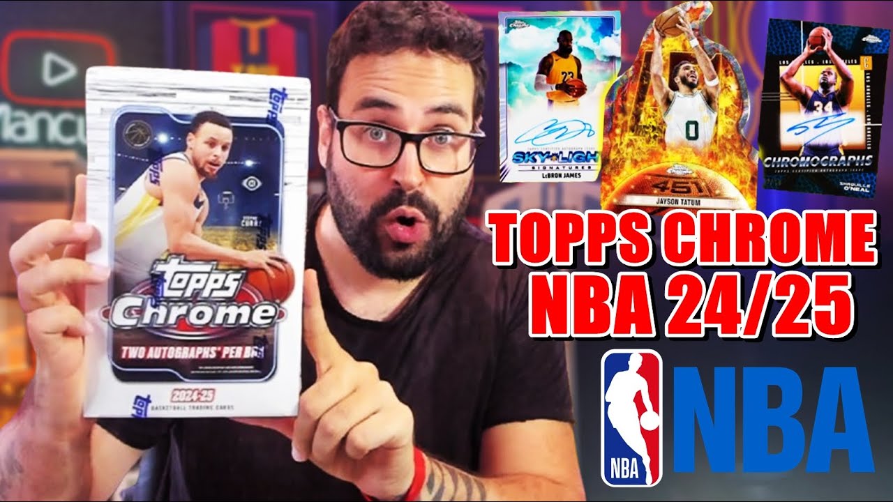 ABRO CAJA de NBA con 2 AUTÓGRAFOS ASEGURADOS - TOPPS CHROME NBA 2024/25 *COLECCIONISMO*