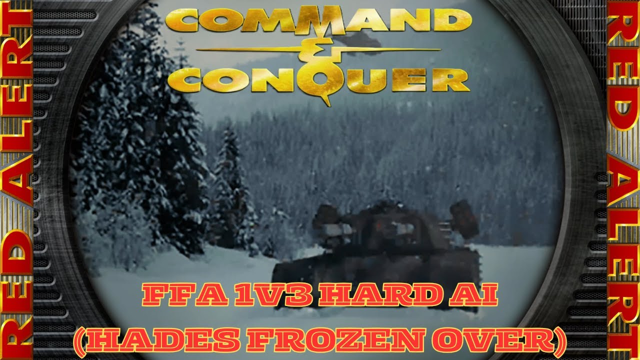 Command And Conquer Red Alert Skirmish FFA 1V3 Hard (Hades Frozen Over) RTS Allied Gameplay PC