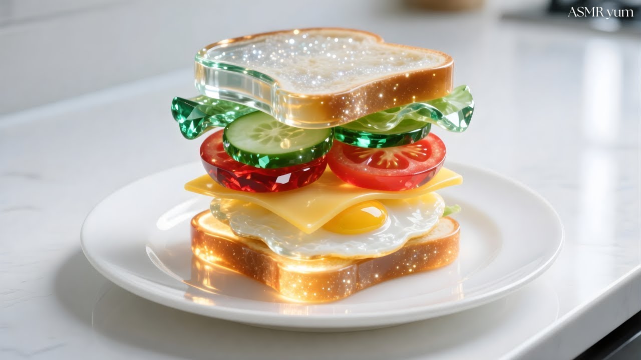 Making a Glass Sandwich — Satisfying ASMR Cooking Illusion 🥪✨