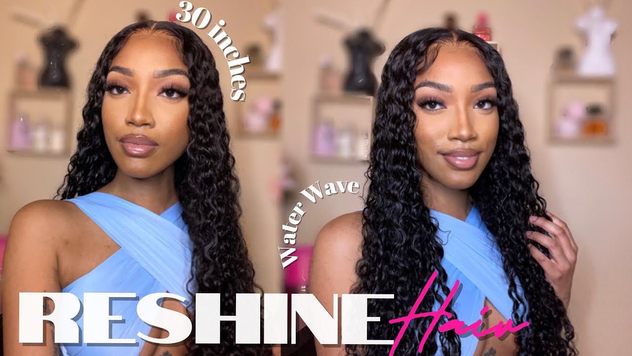 BEST AFFORDABLE CLOSURE WIG FOR BEGINNERS | *MUST HAVE* 30” WATER WAVE HD LACE WIG | #ReshineHair