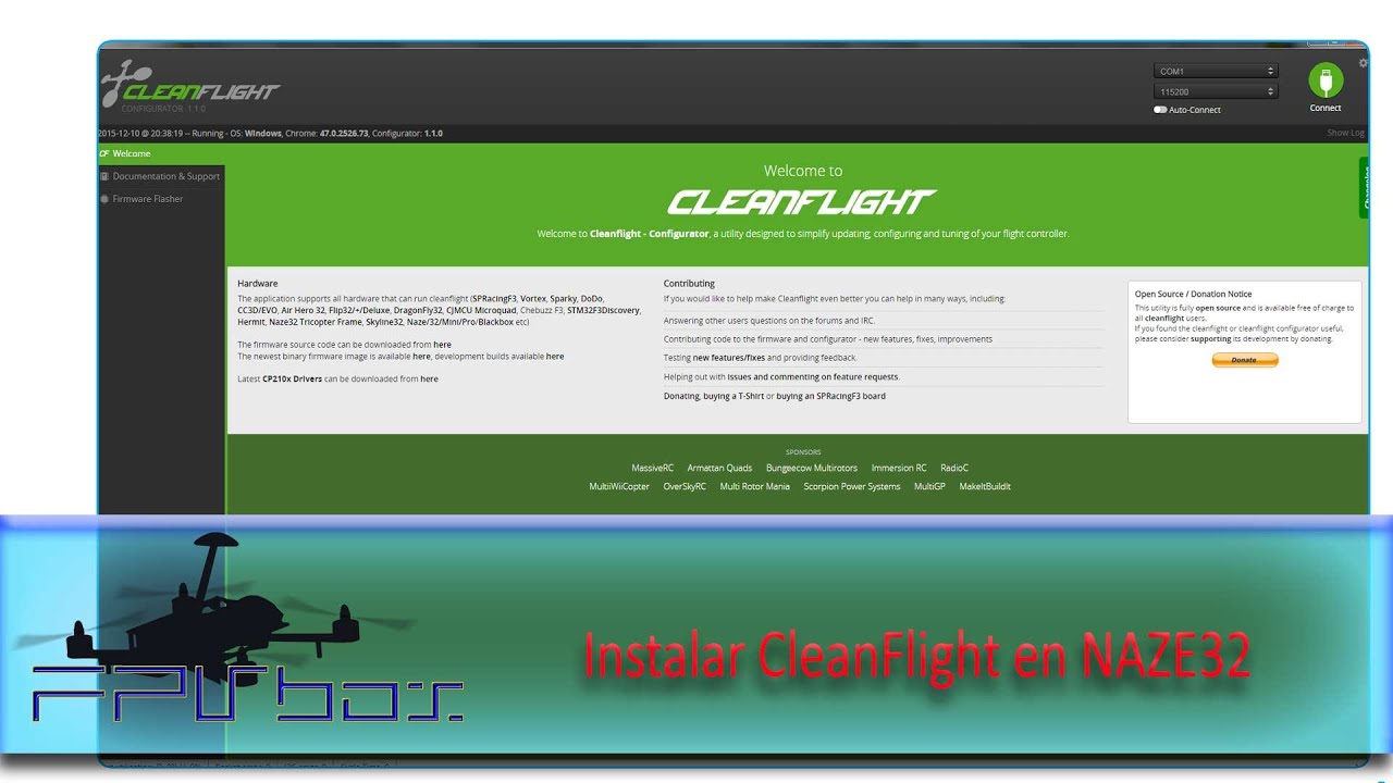 Instalar CleanFlight en Naze32