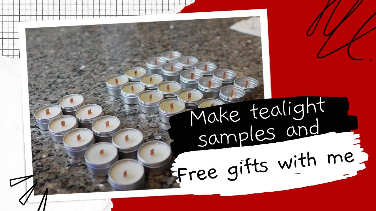 Make Candles with me. Tea light samples + Free gifts (Silent Vlog)