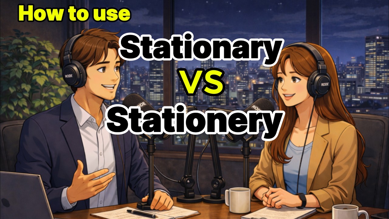 Stationary vs Stationery in English | Difference Between Stationary and Stationery Easy English