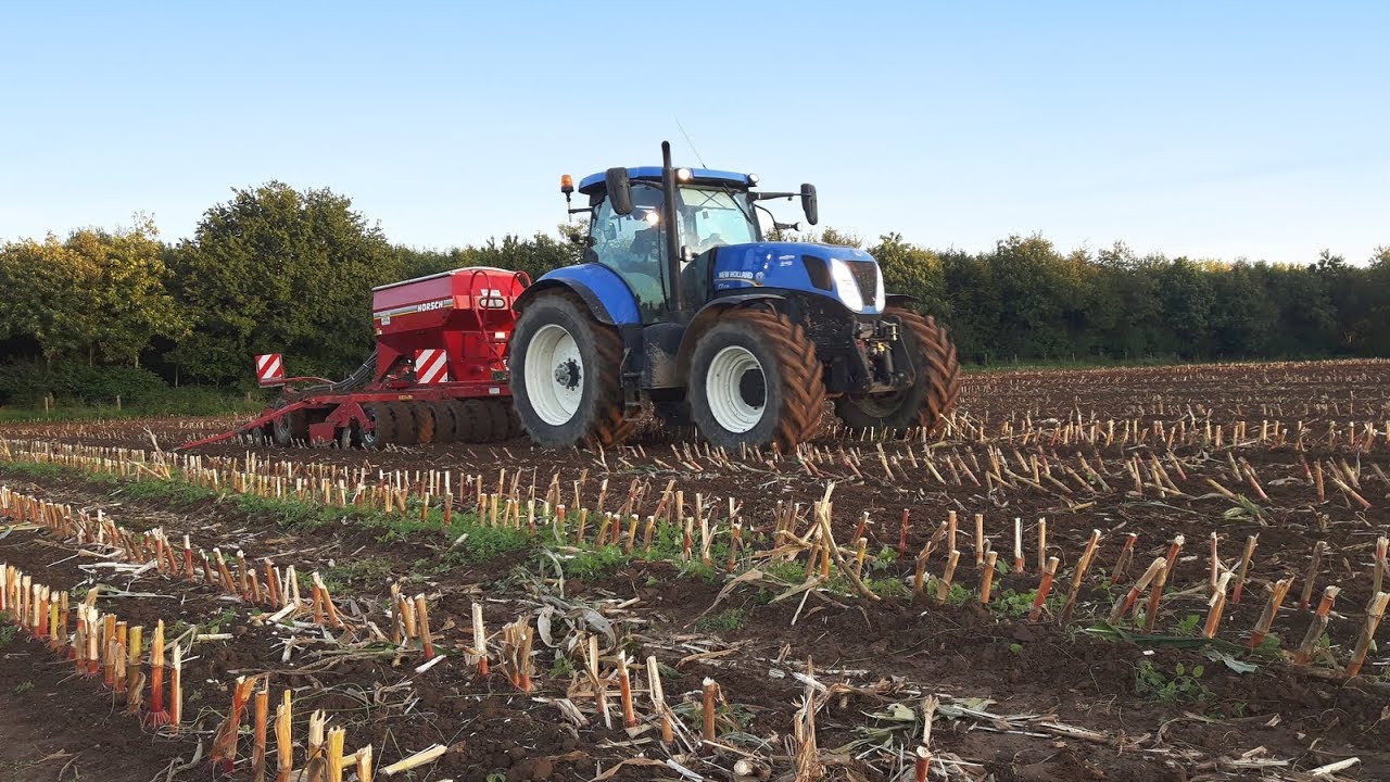 Semis de couverts TCS 2017 - New Holland T7.235 & Horsch Pronto 4 mètres - DJI / GoPro