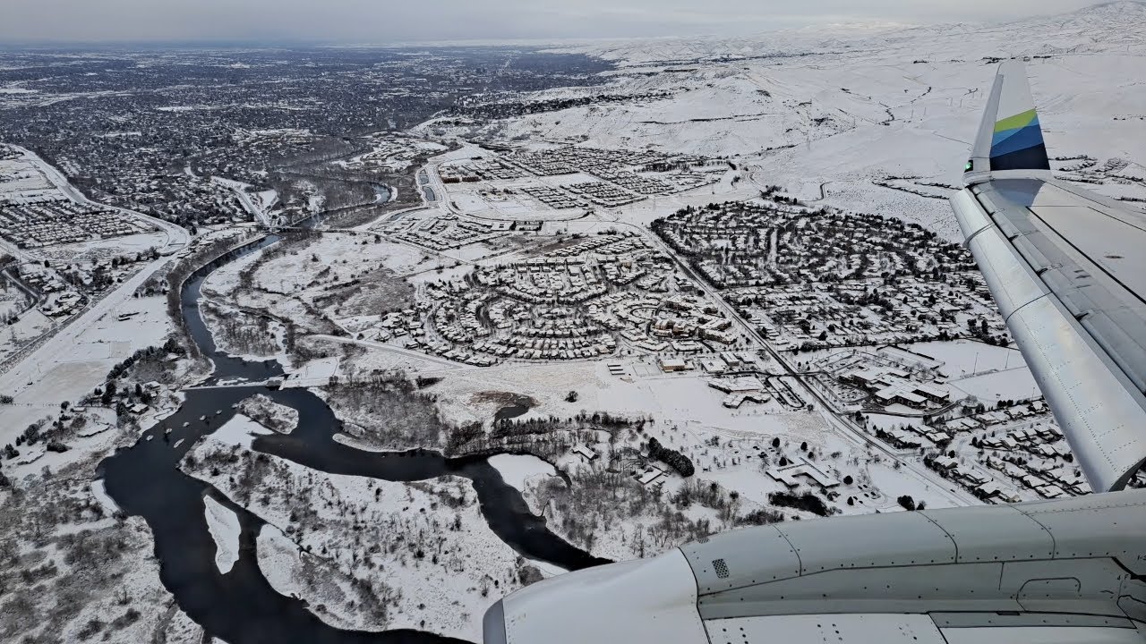 Alaska Horizon Embraer E175LR Snowy Landing in Boise(BOI)