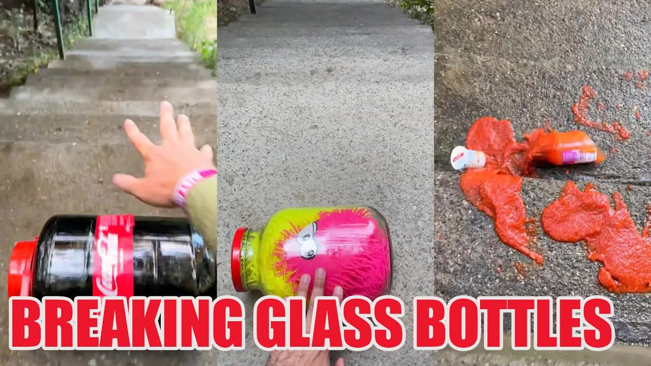 Breaking Glass Bottles and Balloon Drops 🔥 Crushing Crunchy & Soft Things #asmr #satisfying