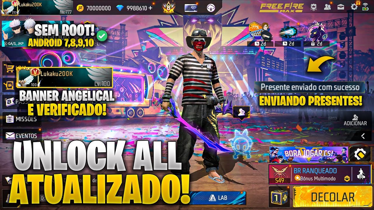 (FUNCIONOU! 😱) COMO LIBERAR TODAS AS SKINS DO FREE FIRE GRÁTIS! UNLOCK ALL ANDROID ATUALIZADO