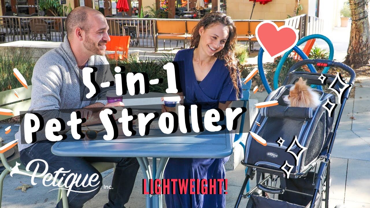 The ULTIMATE Travel System for Pets - Petique 5-in-1 Pet Stroller
