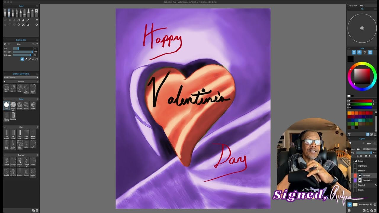 Valentine Card 2026 Rebelle Digital Painting Session Two