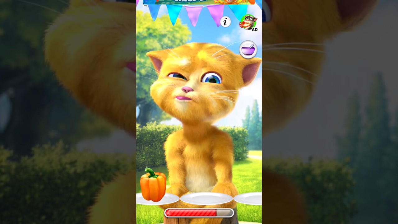 Talking Ginger Doesn't Want to Eat 😱🤣😂🌶😻 #talkingginger #talkingcat #funny #games