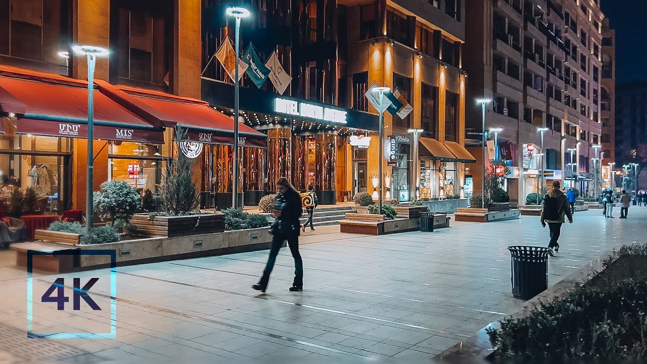 Exploring vibrant Yerevan nightlife | Walking tour through the city center